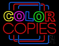 Multi Colored Color Copies With Border Neon Sign