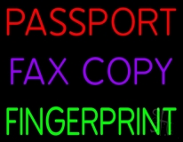Passport Fax Copy Fingerprint Neon Sign