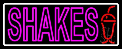 Pink Double Stroke Shakes With Border Neon Sign