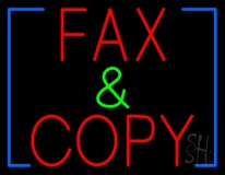 Red Fax And Copy Neon Sign