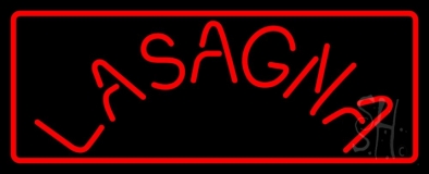Red Lasagna With Border Neon Sign