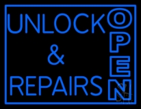 Unlock And Repairs Open Neon Sign