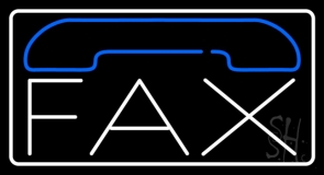 White Fax With Logo Neon Sign