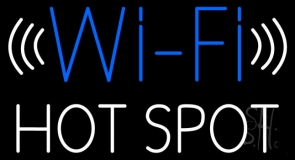 Blue Wifi Hot Spot Block Neon Sign