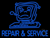 Computer Logo Repair And Service 2 Neon Sign