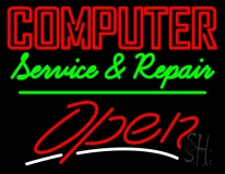 Computer Service And Repair Open 1 Neon Sign