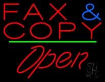 Fax And Copy Open 1 Neon Sign