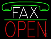 Fax With Logo Open 1 Neon Sign