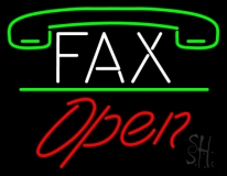 Fax With Logo Open 2 Neon Sign