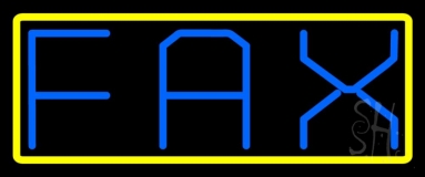 Fax With Yellow Border 1 Neon Sign