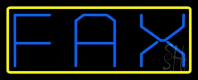 Fax With Yellow Border Neon Sign