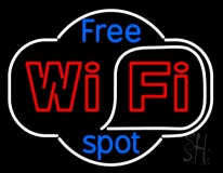 Free Wifi Spot Neon Sign