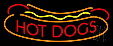 Red Hotdogs Logo Neon Sign