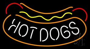 White Hotdogs Logo Neon Sign
