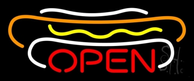 Hot Dogs Open Neon Sign