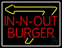 In N Out Burger With Arrow Border Neon Sign