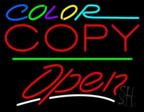 Multi Colored Color Copy Open 1 Neon Sign