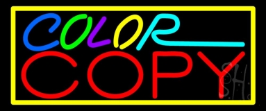 Multi Colored Color Copy With Border 2 Neon Sign