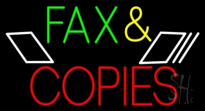 Multicolored Fax And Copies 2 Neon Sign