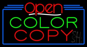 Open Color Copy Neon Sign