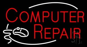 Red Computer Repair Logo 2 Neon Sign