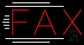 Red Fax With White Line Neon Sign