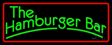 The Hamburger Bar With Red Border Neon Sign