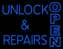 Unlock And Repairs Open 2 Neon Sign