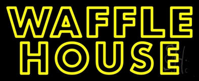 Yellow Double Stroke Waffle House Neon Sign