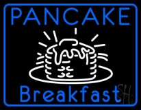 Blue Border Pancake Breakfast Neon Sign