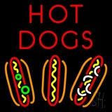 Red 3 Hot Dogs Neon Sign