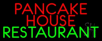 Red Pancake House Restaurant Neon Sign