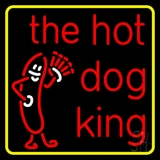 Yellow Border Red The Hot Dog King Neon Sign