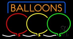 Balloon Block Colored Logo Neon Sign