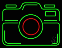 Black Camera Logo Neon Sign