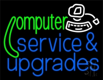 Blue Computer Services And Upgrades Neon Sign