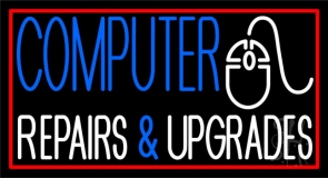 Blue Computers White Repairs And Upgrades 2 Neon Sign