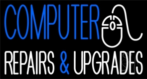 Blue Computers White Repairs And Upgrades Neon Sign