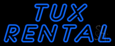 Blue Double Stroke Tux Rental Neon Sign