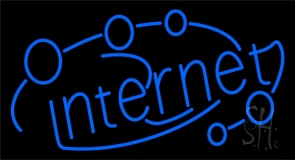 Blue Internet Neon Sign