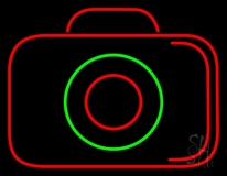 Camera Black Colored Neon Sign