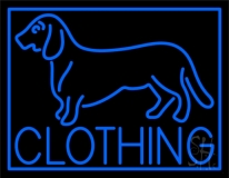 Blue Dog Clothing With Border Neon Sign