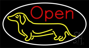 Dog Flashing Open 1 Neon Sign