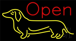 Dog Flashing Open 2 Neon Sign