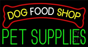 Dog Food Shop Green Pet Supplies Neon Sign