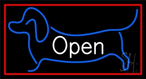 Dog Logo Open 1 Neon Sign