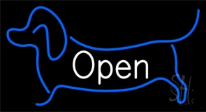 Dog Logo Open 2 Neon Sign