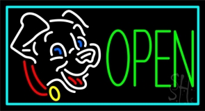 Dog Open 2 Neon Sign