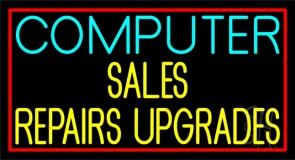 Double Stroke Computer Sales Repair Upgrades 1 Neon Sign