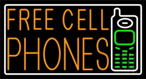 Free Cell Phones With Logo Neon Sign